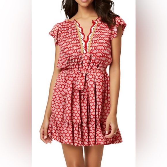 Nautica Red Patterned Dress s L NWT - Picture 1 of 7